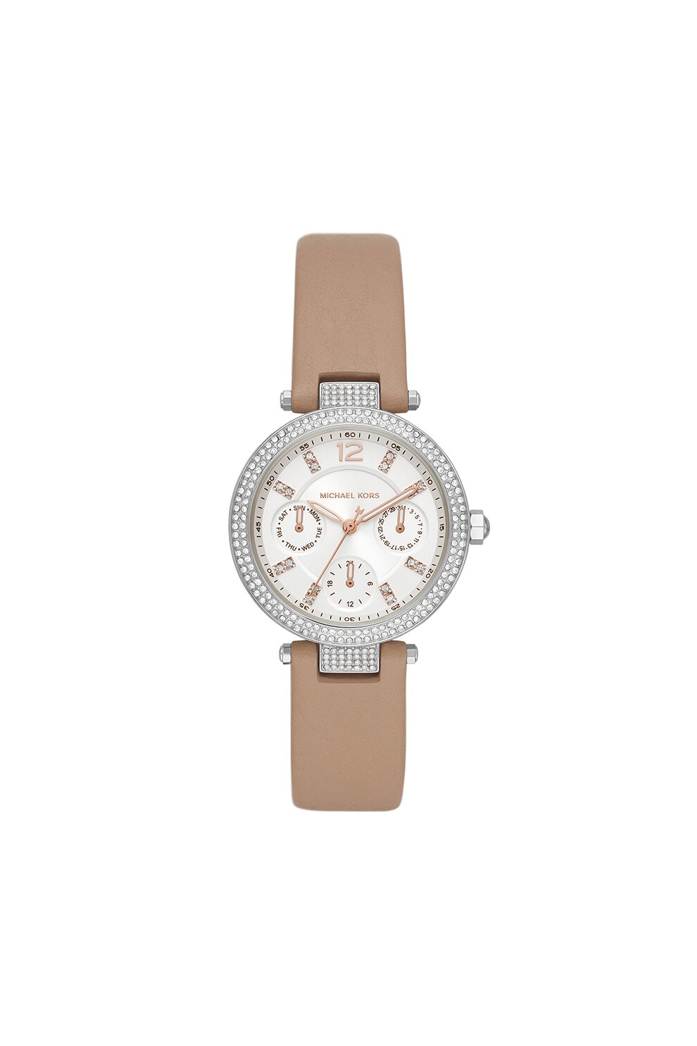 Michael Kors, Ceas cu functii multiple si cristale, Maro camel