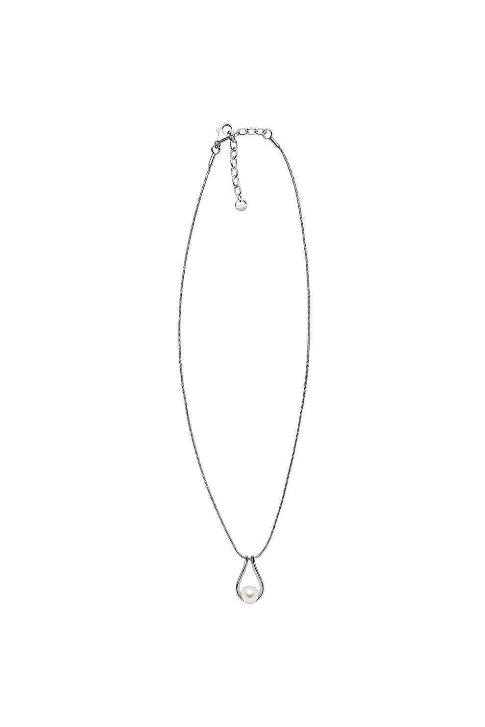Skagen, Colier decorat cu perla sintetica, Argintiu