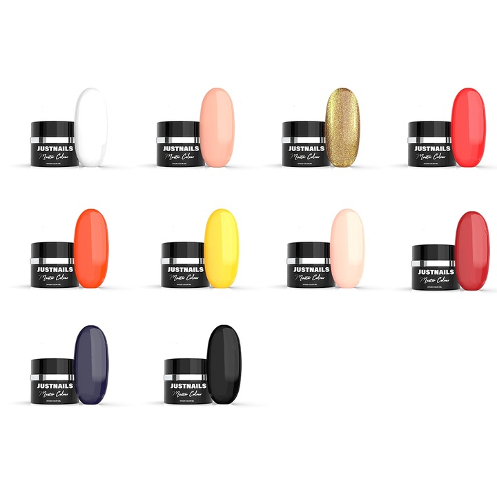 Kit 10 geluri color 5ml Justnails