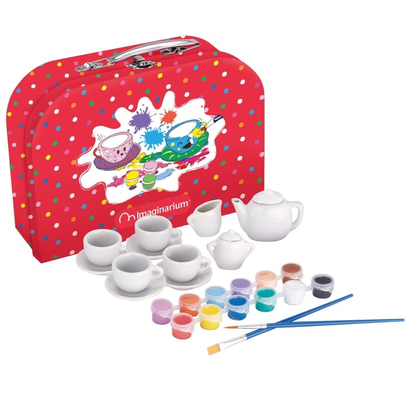 Set de ceai pentru pictat, Imaginarium, Koloro Tea Set, 27 piese, 12 vopsele, 3-10 ani