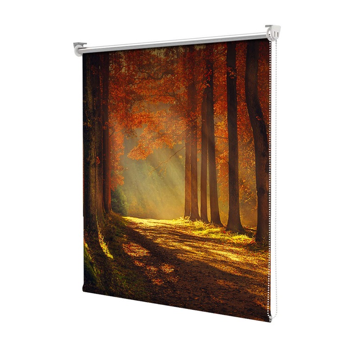 Rolete Art Shade tip Jaluzele cu Rulou si sistem inclus, Peisaj de Toamna cu Lumina magica , Decoratiuni, Latime 45 cm x Inaltime 130 cm