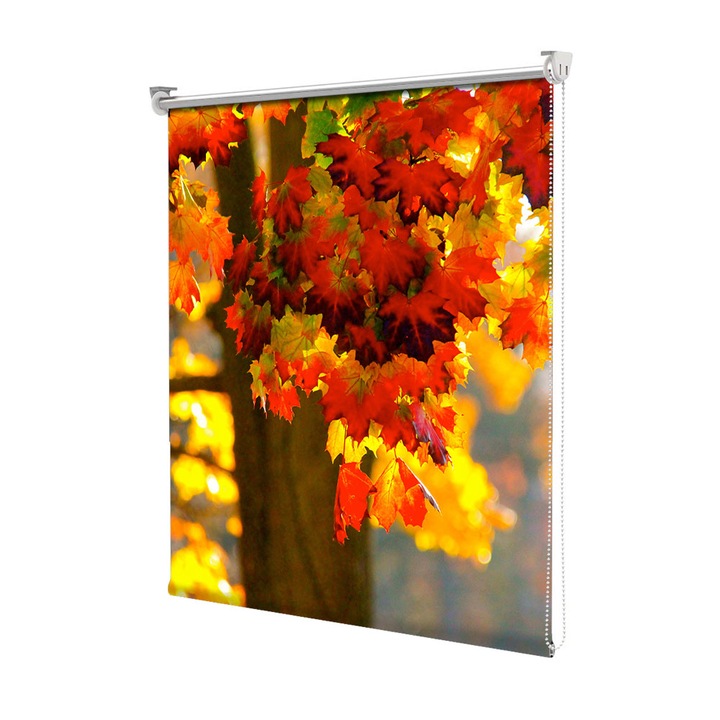 Rolete Art Shade Multicolore tip Jaluzele cu Rulou si sistem inclus Toamna Frunze tricolore, Decoratiuni, Latime 140 cm x Inaltime 130 cm