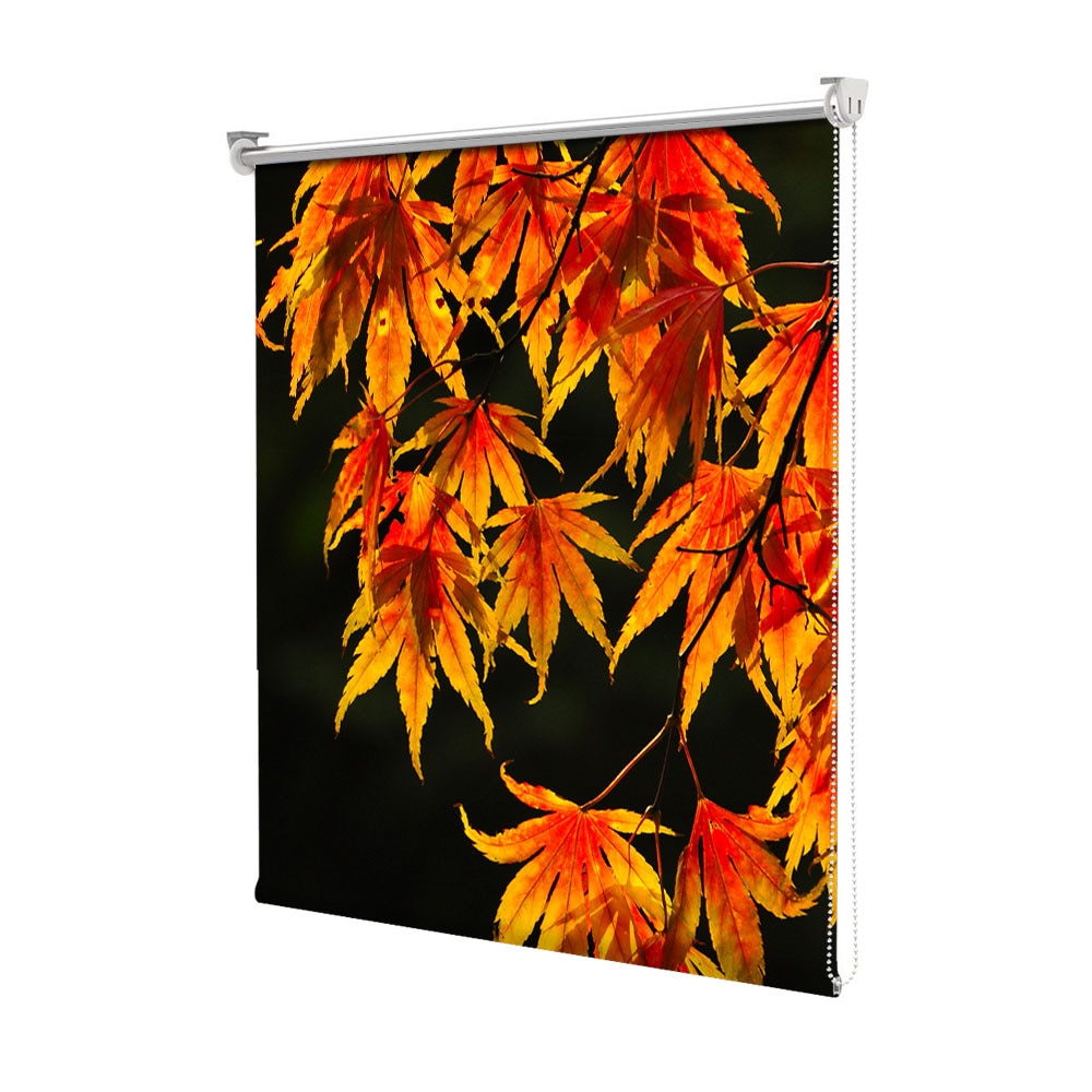 Rolete Art Shade tip Jaluzele cu Rulou si sistem inclus, Peisaj de Toamna cu Perdea colorata de frunze, Decoratiuni, Latime 45 cm x Inaltime 130 cm