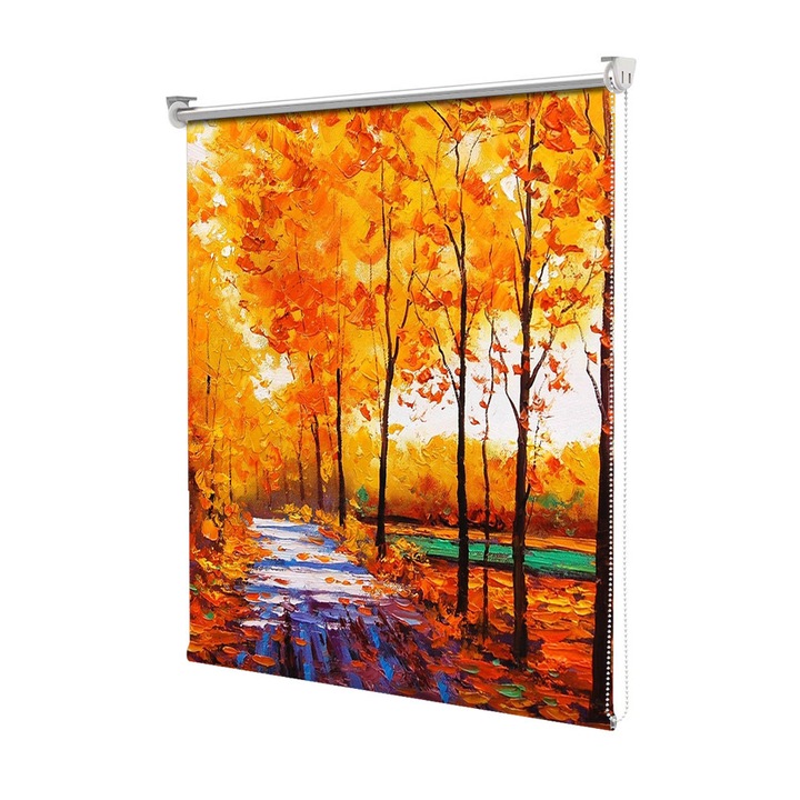 Rolete Art Shade Multicolore tip Jaluzele cu Rulou si sistem inclus Toamna Alee de toamna, Decoratiuni, Latime 180 cm x Inaltime 250 cm