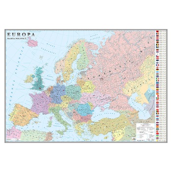 Harta politica Europa(700x500mm), fara sipci, Eurodidactica Harta politica Europa(700x500mm), fara sipci, Eurodidactica