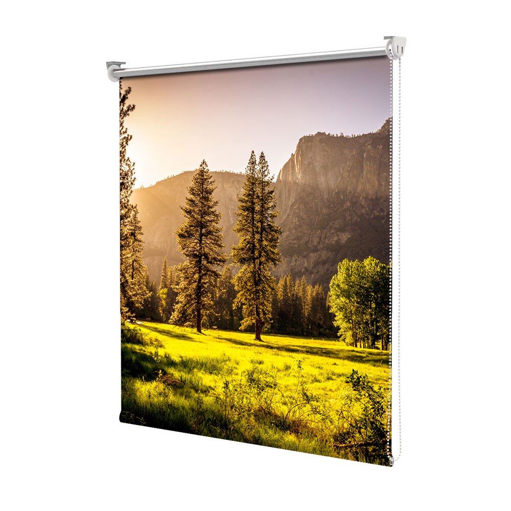 Rolete Art Shade tip Jaluzele cu Rulou si sistem inclus, Peisaj de Toamna cu Lumina calda in poiana, Decoratiuni, Latime 45 cm x Inaltime 130 cm