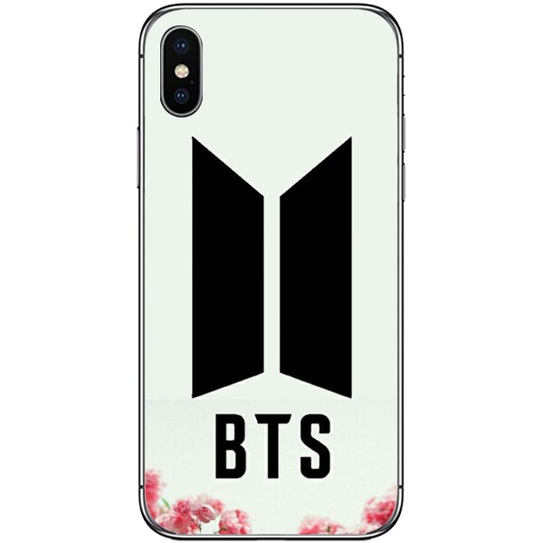 Husa din Silicon, BTS Logo Flowers pentru iPhone X, Multicolor