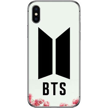 Husa din Silicon, BTS Logo Flowers pentru iPhone XS Max, Multicolor Husa din Silicon, BTS Logo Flowers pentru iPhone XS Max, Multicolor