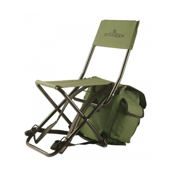 Scaun pliant 35 x 25 x 51 cm cu rucsac atasat 30 l Stinger, impermeabile, verde Scaun pliant 35 x 25 x 51 cm cu rucsac atasat 30 l Stinger, impermeabile, verde