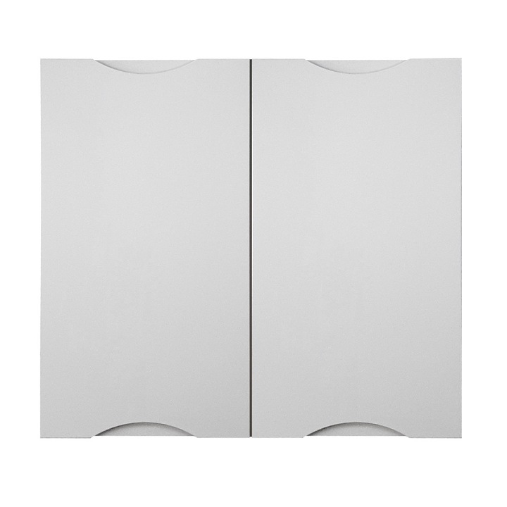 Corp superior 2 usi, Roma, pal alb /MDF gri deschis, 80 x 32 x 72 cm