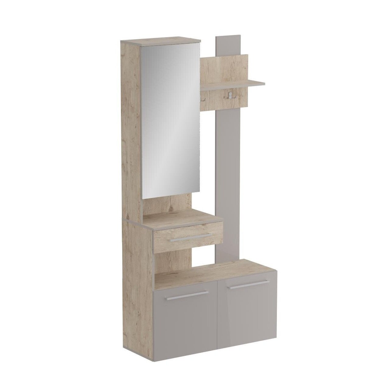 Cuier cu Oglinda Sani Fan, 100x40x210 cm, Boniface Stejar / Mocha Luciu