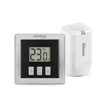 Set Auraton Smart Heat Monitor si robinet termostatic inteligent , Auraton Smart, gri, alb Set Auraton Smart Heat Monitor si robinet termostatic inteligent , Auraton Smart, gri, alb