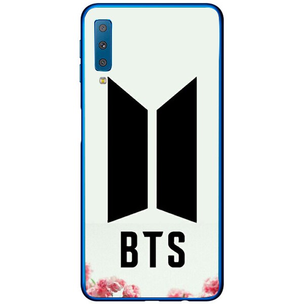 Husa din Silicon, BTS Logo Flowers pentru Samsung Galaxy A7 (2018), Multicolor