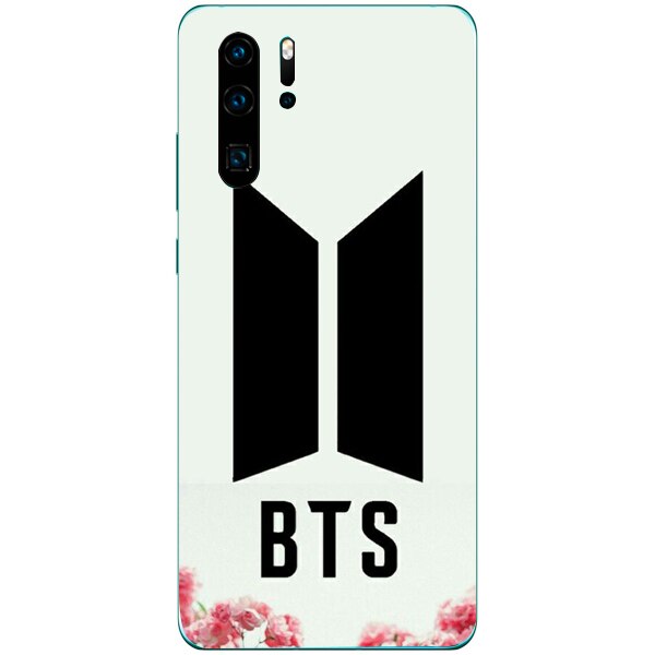 Husa din Silicon, BTS Logo Flowers pentru Huawei P30 Pro, Multicolor