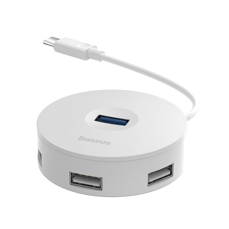 Cablu USB-C Baseus 4in1 Hub 15cm Alb