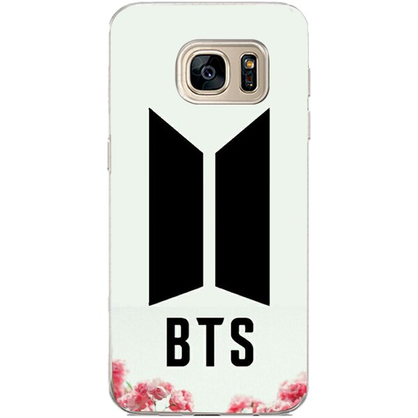 Husa din Silicon, BTS Logo Flowers pentru Samsung Galaxy S7 Edge, Multicolor
