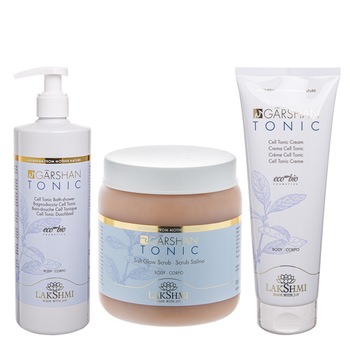 Set 3 produse anticelulitice pentru celulita moale 1250ml, Lakshmi, crema anticelulitica, gel de dus si scrub cu saruri de mare, sustine curele de slabit, cu alge marine, certificare bio-organica Set 3 produse anticelulitice pentru celulita moale 1250ml, Lakshmi, crema anticelulitica, gel de dus si scrub cu saruri de mare, sustine curele de slabit, cu alge marine, certificare bio-organica