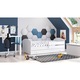 Pat Luk de o persoana 160x80 alb, complet cu sertar, saltea si cadru