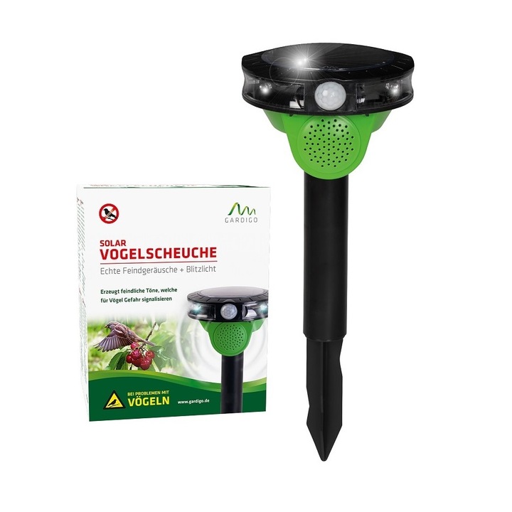Соларно звуково устройство срещу птици, диви животни Gardigo Led Blitz, Програмируемо с Solar Scare