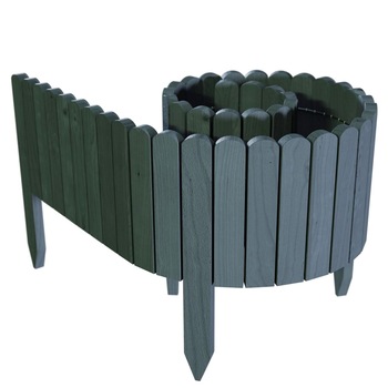 Gard de gradina decorativ din lemn, antracit, 200x30 cm Gard de gradina decorativ din lemn, antracit, 200x30 cm