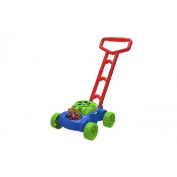 Masina de tuns iarba, cu baloane de sapun Masina de tuns iarba, cu baloane de sapun