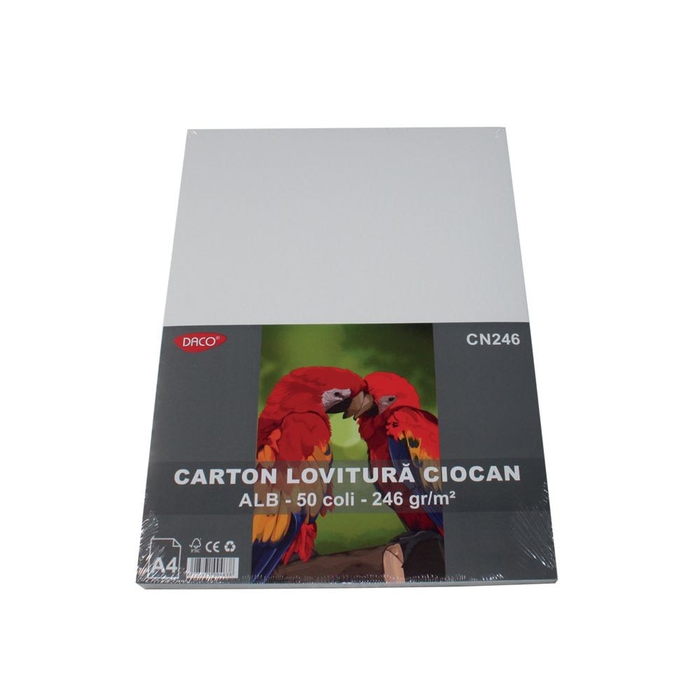 Set 50 bucati carton lovitura ciocan, Daco, 246g/mp, A4, CN246