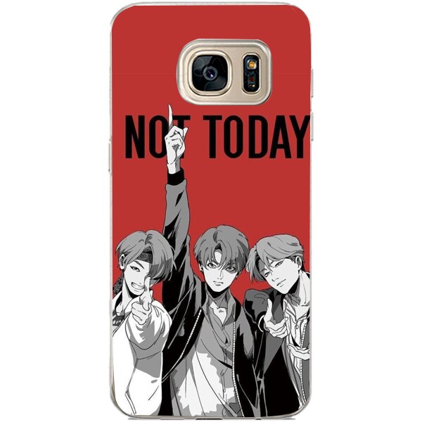 Husa din Silicon, BTS Not today pentru Samsung Galaxy S7 Edge, Multicolor