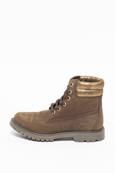 Timberland, Bocanci de piele nabuc, cu garnituri din material textil Waterville 6 In Timberland, Bocanci de piele nabuc, cu garnituri din material textil Waterville 6 In