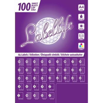 Etichete autoadezive A4, 52.5 x 21.2 mm, 56 etichete / coala A4, 1 top, 100 coli/top Etichete autoadezive A4, 52.5 x 21.2 mm, 56 etichete / coala A4, 1 top, 100 coli/top