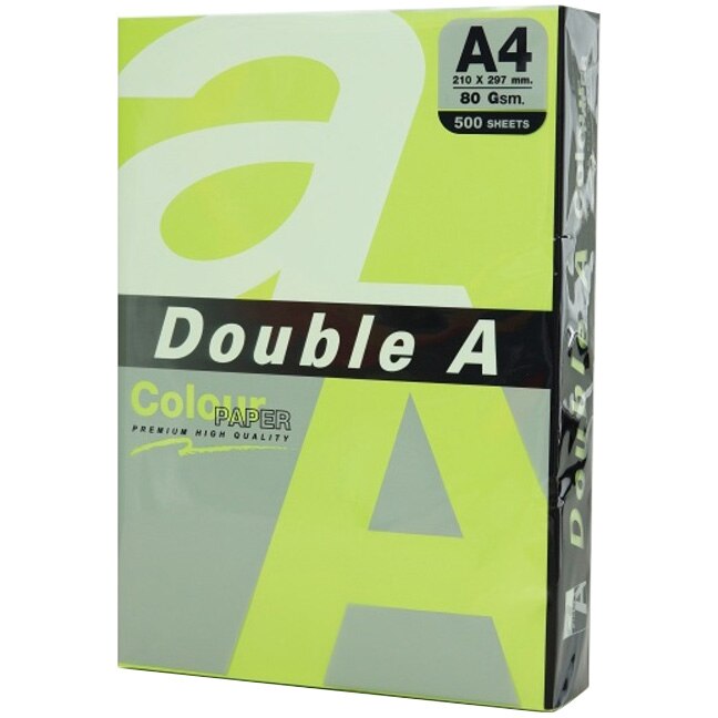 Hartie color pentru copiator A4, 75g/mp, 25coli/top, Double A, verde neon