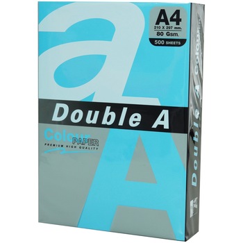 Hartie color pentru copiator A4, 80g/mp, 25coli/top, Double A, albastru intens Hartie color pentru copiator A4, 80g/mp, 25coli/top, Double A, albastru intens