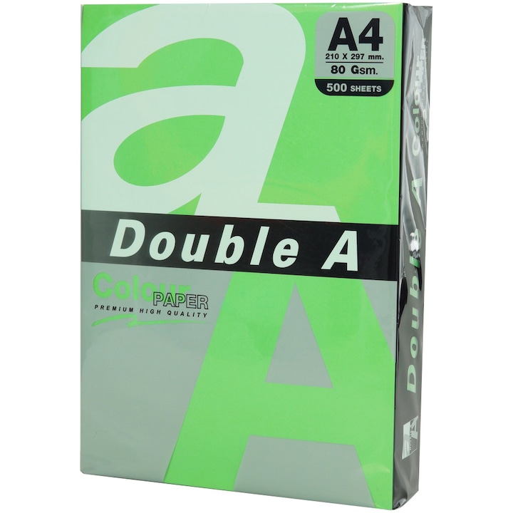 Копирна хартия Double A, Цветна, A4, 80 гр/м2, 25 листа/топ, Parrot Intense