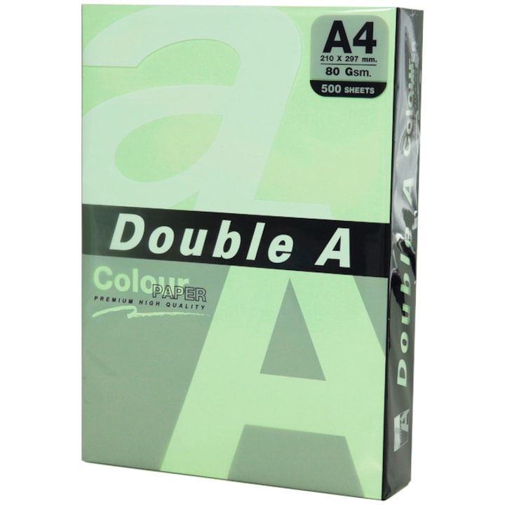 Копирна хартия Double A, Цветна, A4, 80 гр/м2, 25 листа/топ, Pastel Emerald