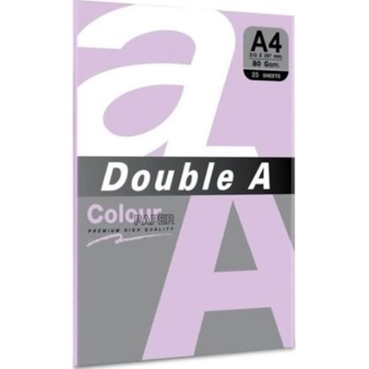 Копирна хартия Double A, Цветна, A4, 80 гр/м2, 25 листа/топ, Pastel Lavender