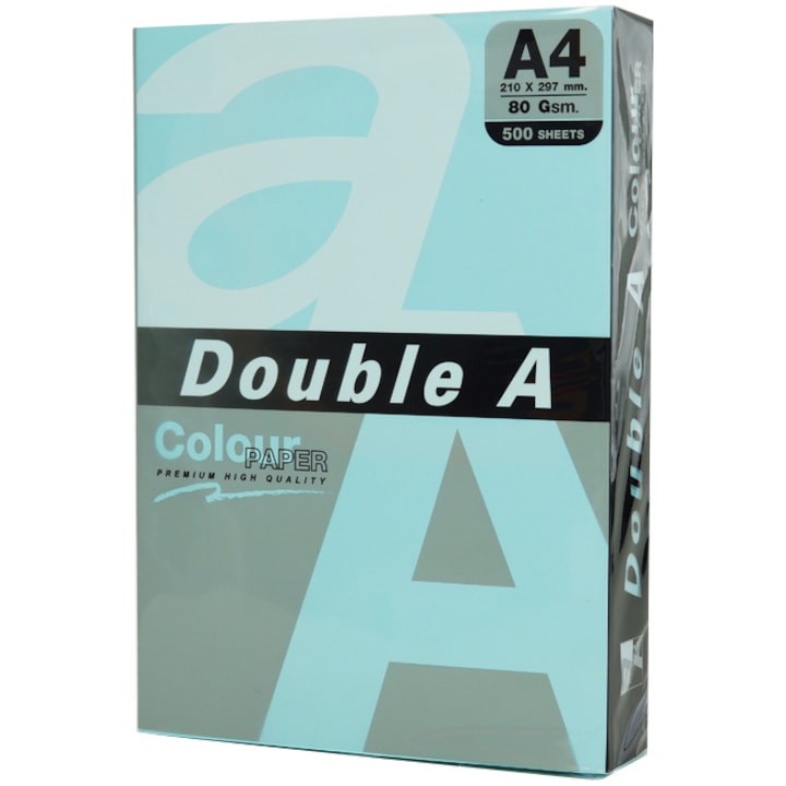 Копирна хартия Double A, Цветна, A4, 80 гр/м2, 25 листа/топ, Pastel Ocean