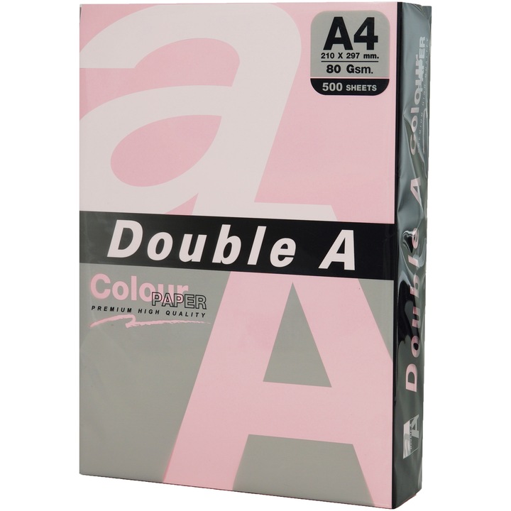 Копирна хартия Double A, Цветна, A4, 80 гр/м2, 25 листа/топ, Pastel Pink