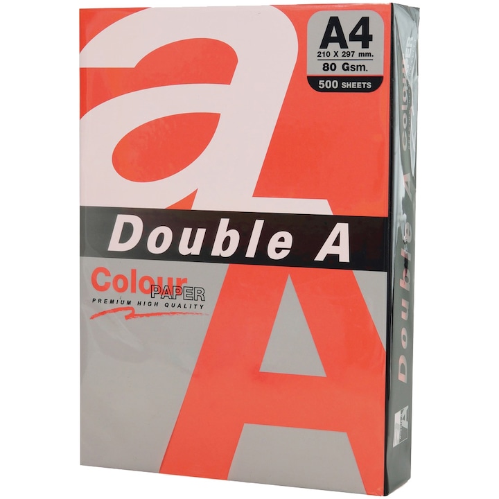 Копирна хартия Double A, Цветна, A4, 80 гр/м2, 25 листа/топ, Тъмночервен