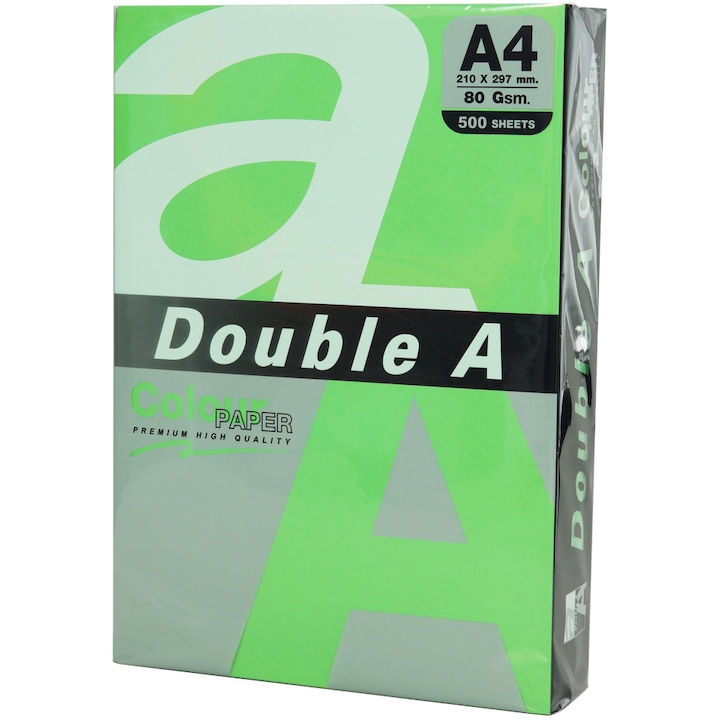 Копирна хартия Double A, Цветна, A4, 80 гр/м2, 100 листа/топ, Parrot Intense