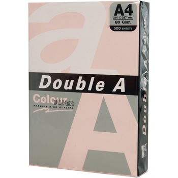 Hartie color pentru copiator A4, 80g/mp, 100coli/top, Double A, pastel flamingo Hartie color pentru copiator A4, 80g/mp, 100coli/top, Double A, pastel flamingo
