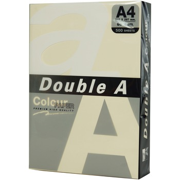 Hartie color pentru copiator A4, 80g/mp, 100coli/top, Double A, pastel ivory Hartie color pentru copiator A4, 80g/mp, 100coli/top, Double A, pastel ivory