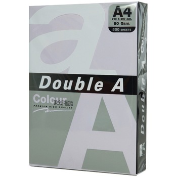 Hartie color pentru copiator A4, 80g/mp, 100coli/top, Double A, pastel lavender Hartie color pentru copiator A4, 80g/mp, 100coli/top, Double A, pastel lavender