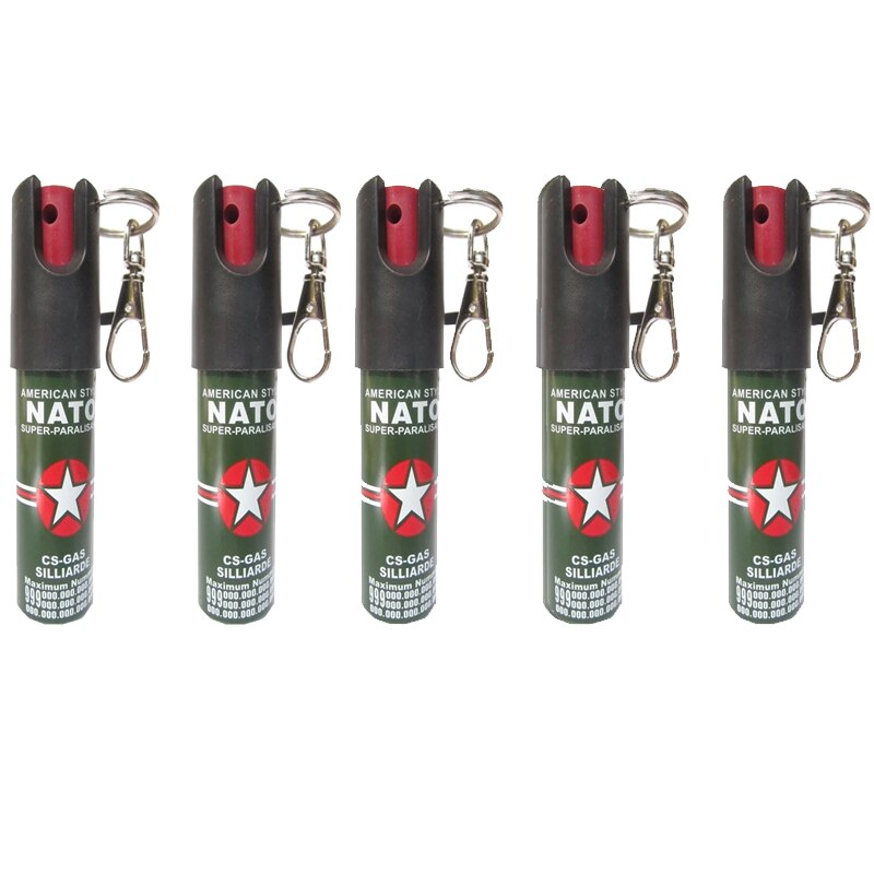 Set 5 bucati spray paralizant iritant lacrimogen autoaparare cu piper NATO, Dalimag, 20 ml