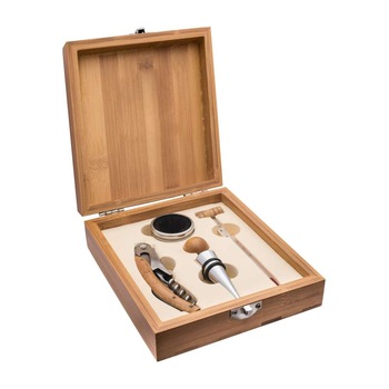 Accesorii Vin Bamboo cu 4 Piese Accesorii Vin Bamboo cu 4 Piese