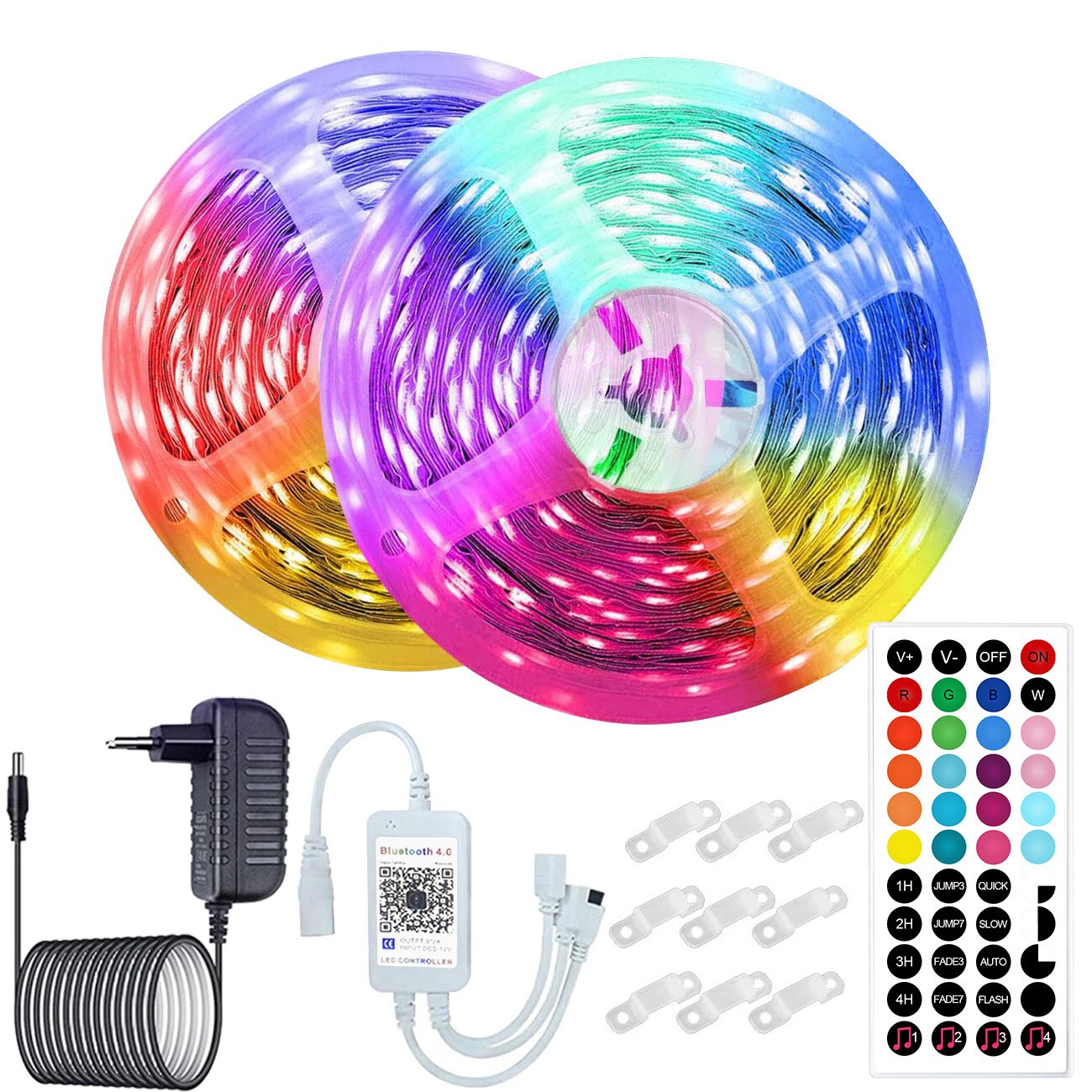 Kit Banda LED RGB YWX, 10M, Bluetooth Controlul APP, Telecomanda 44 Taste, SMD 5050, 12V, Multicolor