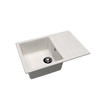 Chiuveta, marmura/granit, forma dreptunghiulara, 760 x 510 mm, adancime cuva 200 mm, alb Chiuveta, marmura/granit, forma dreptunghiulara, 760 x 510 mm, adancime cuva 200 mm, alb