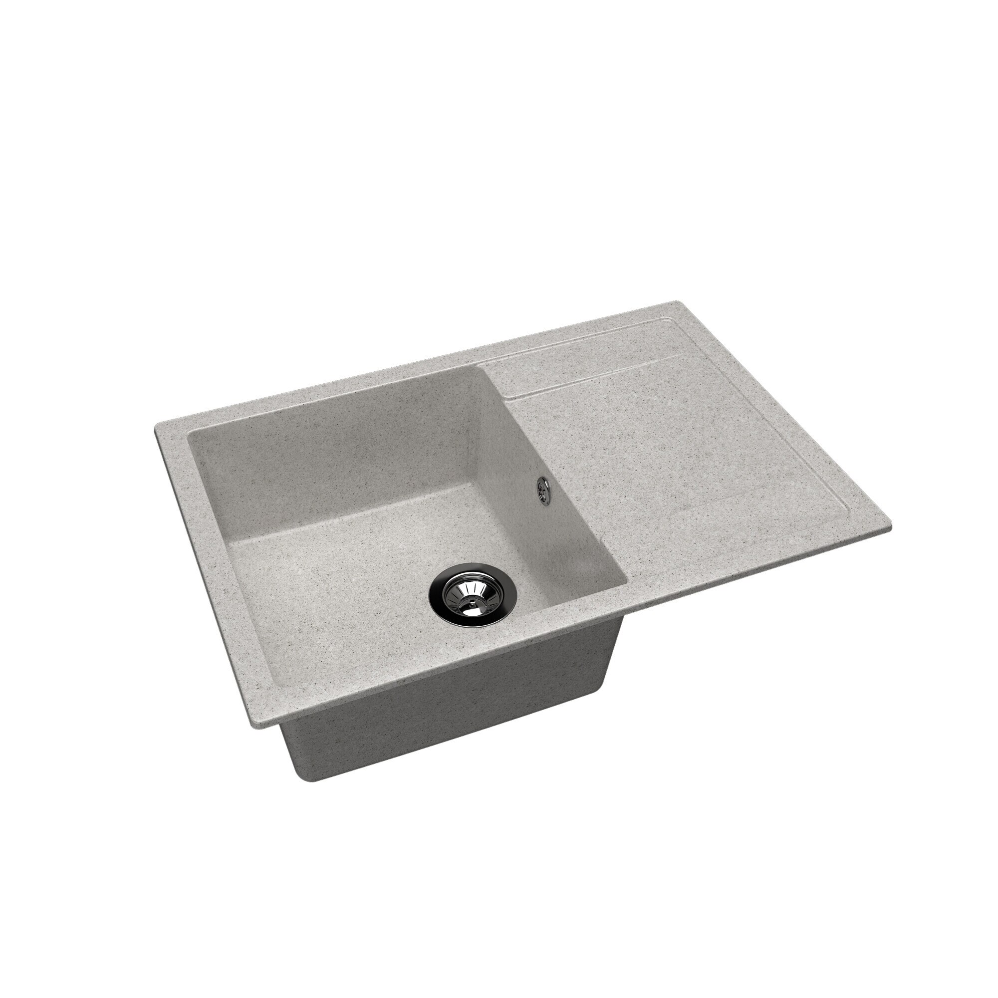 Chiuveta, marmura/granit, forma dreptunghiulara, 760 x 510 mm, adancime cuva 200 mm, gri