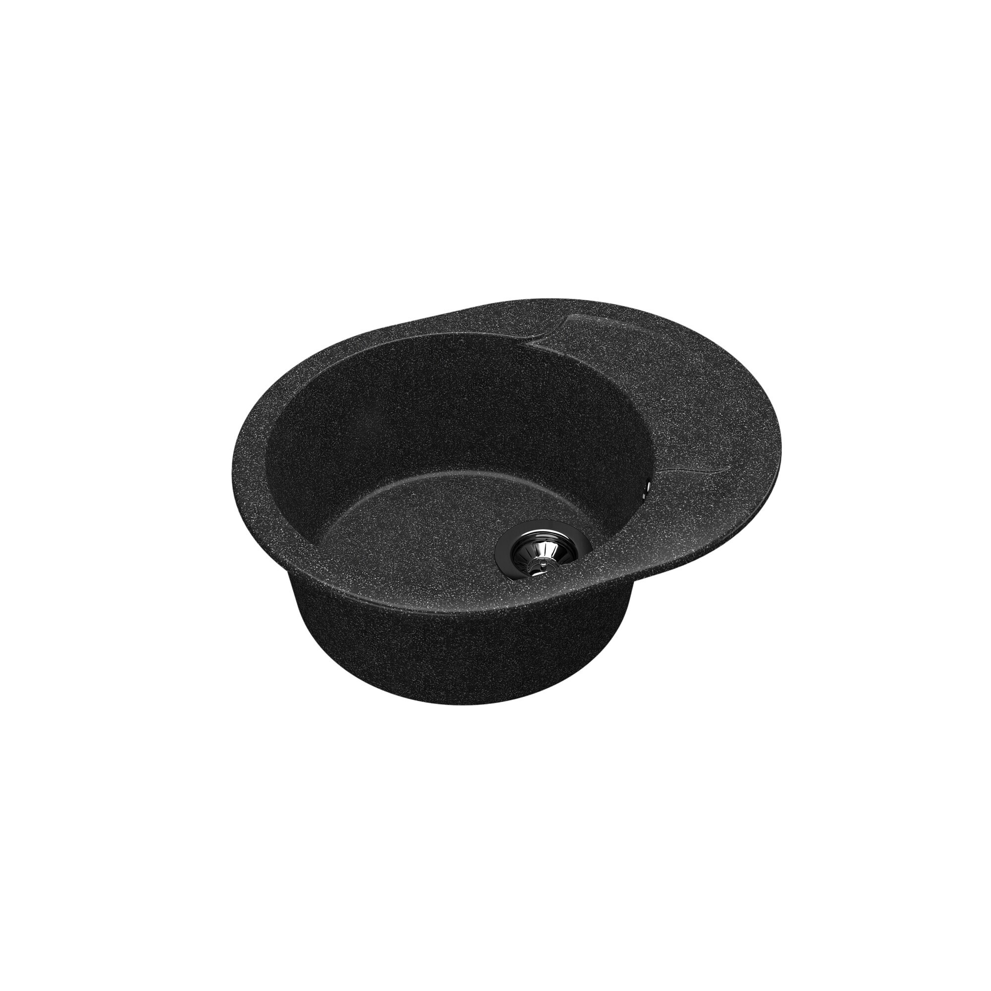 Chiuveta, marmura/granit, forma ovala, 580 x 470 mm, adancime cuva 200 mm, negru