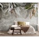 Fototapet Decorativ WhiteBack, Frunze in Stil Mural, Dimensiune 200x300 cm