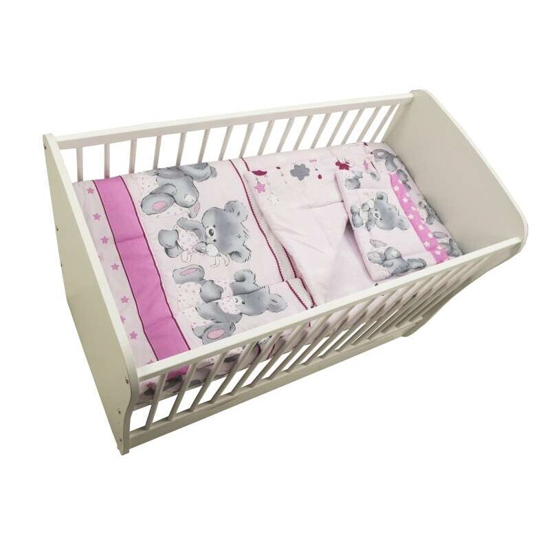 Lenjerie pat, 5 piese MyKids - Model cu Ursuleti - roz