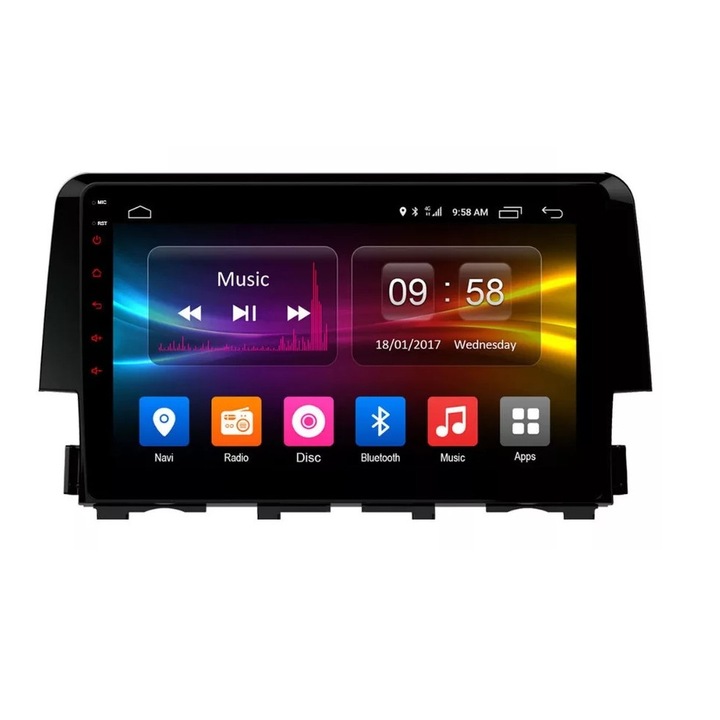 Navigatie Android Honda Civic ( 2016 - 2020 ) , Display 9 inch , 2GB RAM + 32 GB ROM , Internet , 4G , Aplicatii , Waze , Wi Fi , Usb , Bluetooth , Mirrorlink